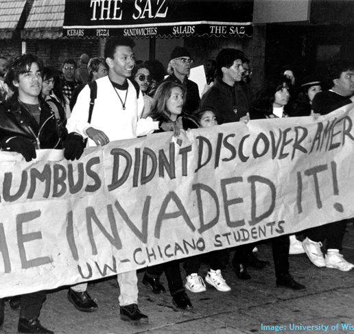 Columbus Protest at UW-Madison