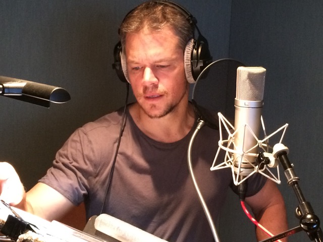 Matt-Damon-recording-BACKPACK-narration-in-LA-studio-August-2015-